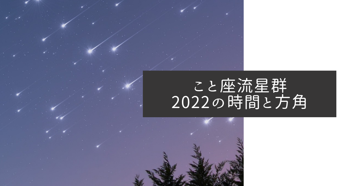こと座流星群　2022 　時間　おすすめの場所　方角